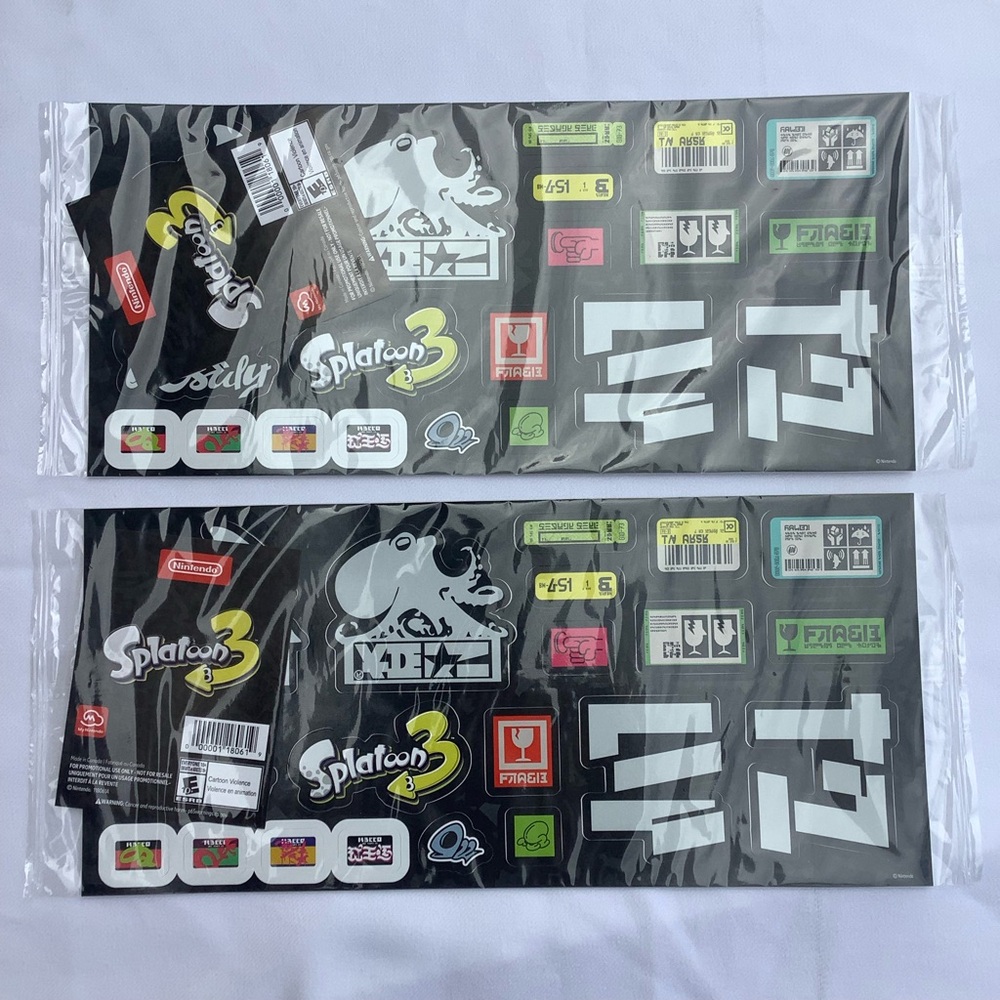 2 Packagesof Nintendo Splatoon 3 Graffiti Stickers Count 3 Sheets Set